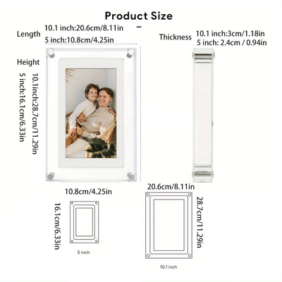 Touch Screen 10.1 Inch Acrylic Video Digital Photo NFT Frame With Wifi 32GB
